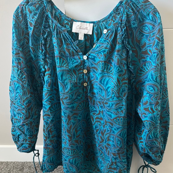 Cleobella Blue Paisley Women's Blouse - Picture 1 of 4